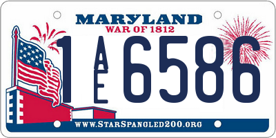 MD license plate 1AE6586