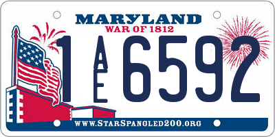 MD license plate 1AE6592
