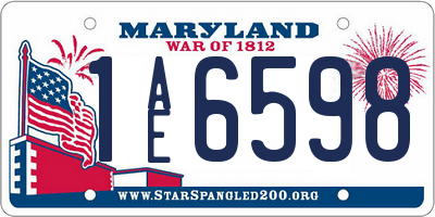 MD license plate 1AE6598