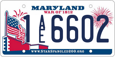 MD license plate 1AE6602