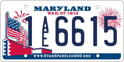 MD license plate 1AE6615