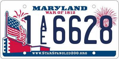 MD license plate 1AE6628
