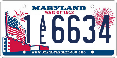 MD license plate 1AE6634
