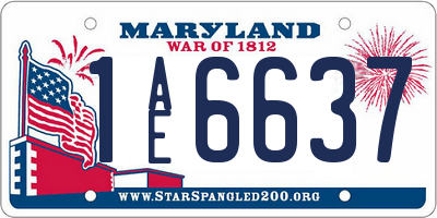 MD license plate 1AE6637