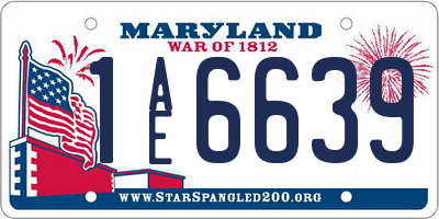 MD license plate 1AE6639