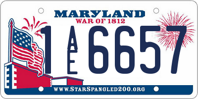 MD license plate 1AE6657