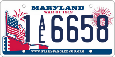 MD license plate 1AE6658