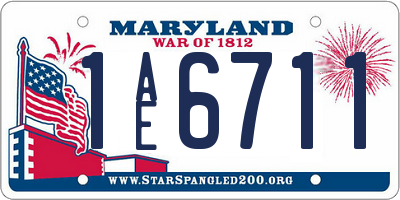 MD license plate 1AE6711