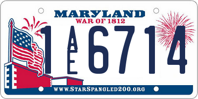 MD license plate 1AE6714