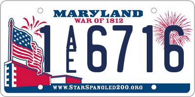 MD license plate 1AE6716