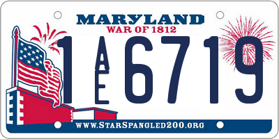 MD license plate 1AE6719