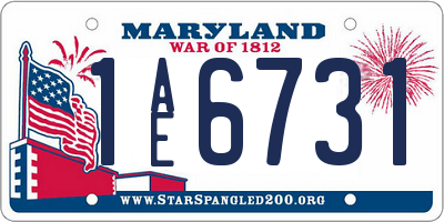 MD license plate 1AE6731