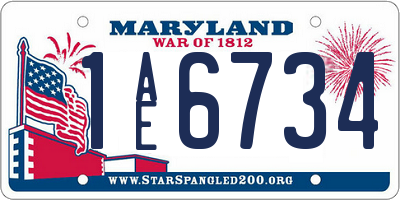 MD license plate 1AE6734