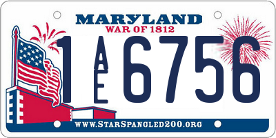 MD license plate 1AE6756