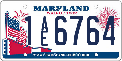 MD license plate 1AE6764