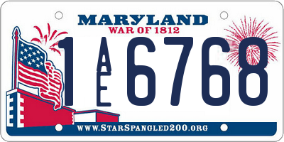 MD license plate 1AE6768