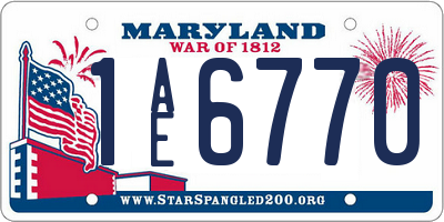 MD license plate 1AE6770