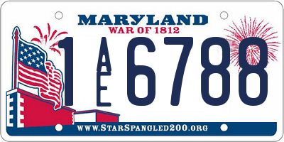 MD license plate 1AE6788