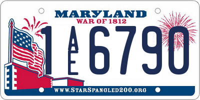 MD license plate 1AE6790