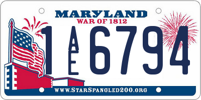 MD license plate 1AE6794