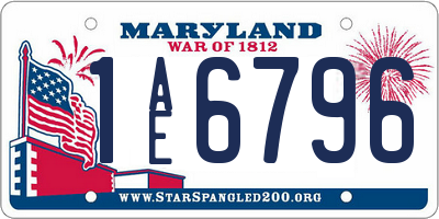 MD license plate 1AE6796