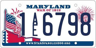 MD license plate 1AE6798