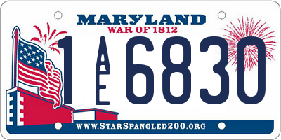 MD license plate 1AE6830