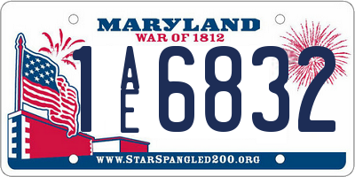 MD license plate 1AE6832