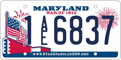 MD license plate 1AE6837