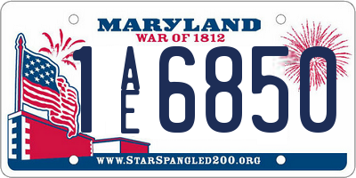 MD license plate 1AE6850