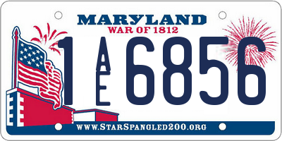 MD license plate 1AE6856