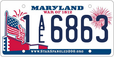 MD license plate 1AE6863