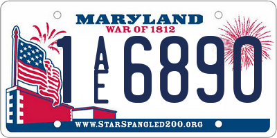 MD license plate 1AE6890
