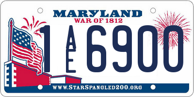 MD license plate 1AE6900