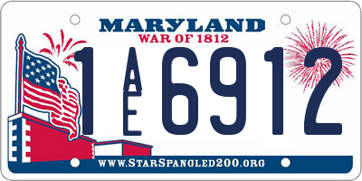 MD license plate 1AE6912