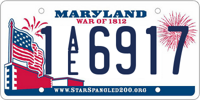 MD license plate 1AE6917