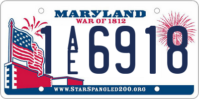 MD license plate 1AE6918
