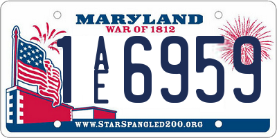 MD license plate 1AE6959