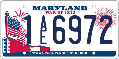 MD license plate 1AE6972