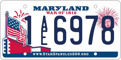 MD license plate 1AE6978