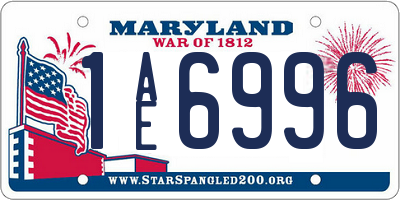 MD license plate 1AE6996