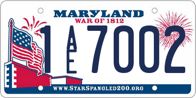 MD license plate 1AE7002