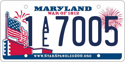 MD license plate 1AE7005