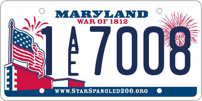 MD license plate 1AE7008