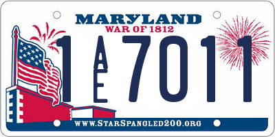 MD license plate 1AE7011