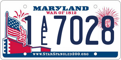 MD license plate 1AE7028
