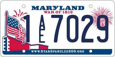 MD license plate 1AE7029