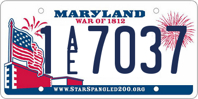 MD license plate 1AE7037