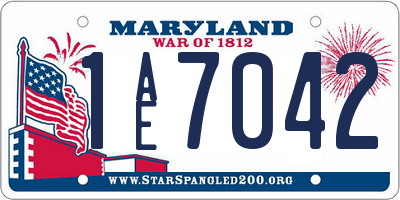 MD license plate 1AE7042