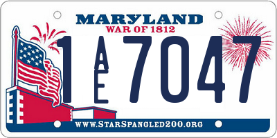 MD license plate 1AE7047
